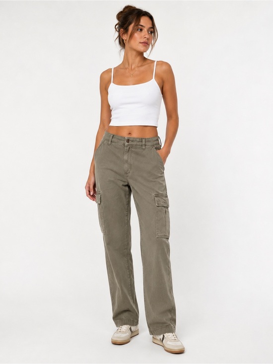 Hollister Pants - Hollister Ultra High-Rise Cargo Pants Olive Green Utility Straight Leg W23R